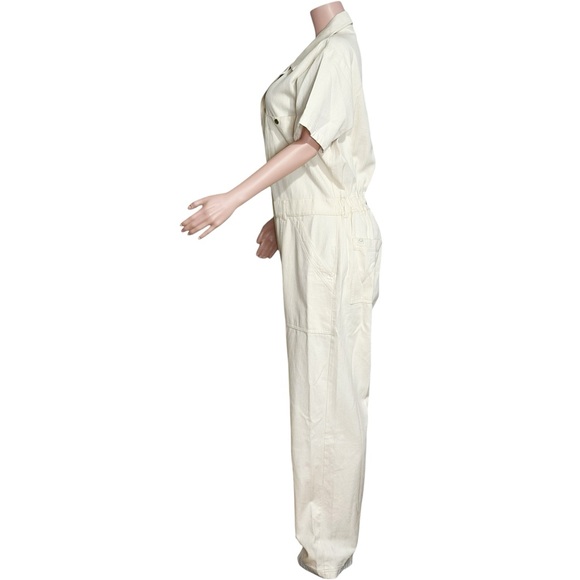BIG BUD PRESS Heritage Short Sleeve Jumpsuit, Vintage Tee Off White, XL - Picture 5 of 11